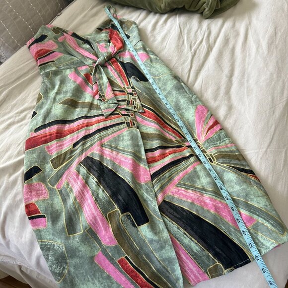 Jason Wu Multicolor Abstract Tropical Print Midi Linen Dress - Picture 11 of 12